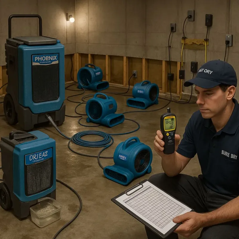 Structural Drying and Dehumidification process in Valley Falls, KS
